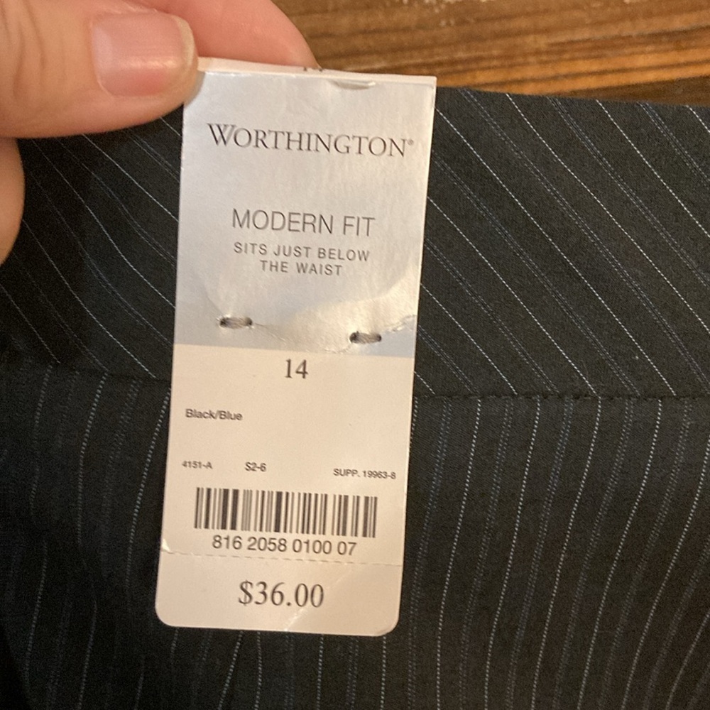 Worthington navy with blue pins Stripe NWT Casual dress Pants - Picture 3 of 4